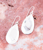Faceted Sterling Silver Drop Earrings Earrings La Vie Bien Faceted Sterling Silver Drop Earrings