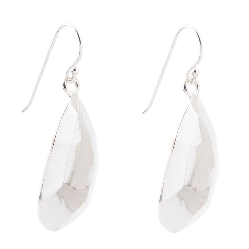 Faceted Sterling Silver Drop Earrings Earrings La Vie Bien Faceted Sterling Silver Drop Earrings