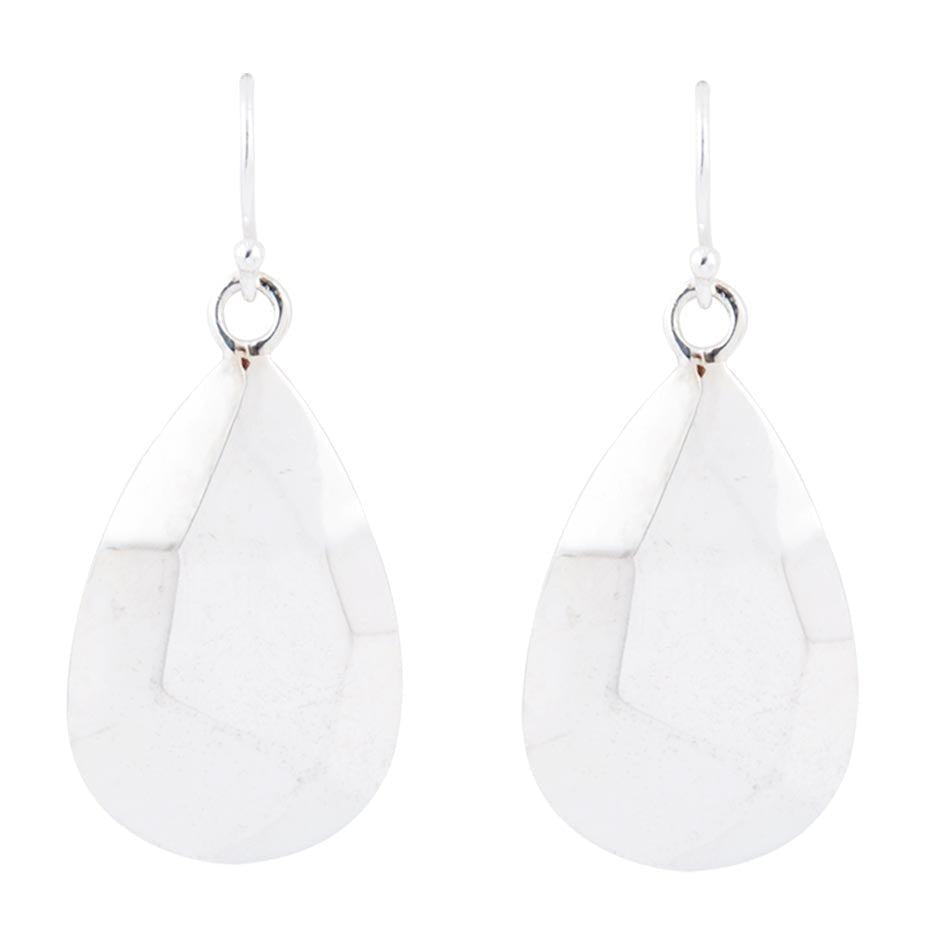 Faceted Sterling Silver Drop Earrings Earrings La Vie Bien Faceted Sterling Silver Drop Earrings