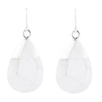 Faceted Sterling Silver Drop Earrings Earrings La Vie Bien Faceted Sterling Silver Drop Earrings