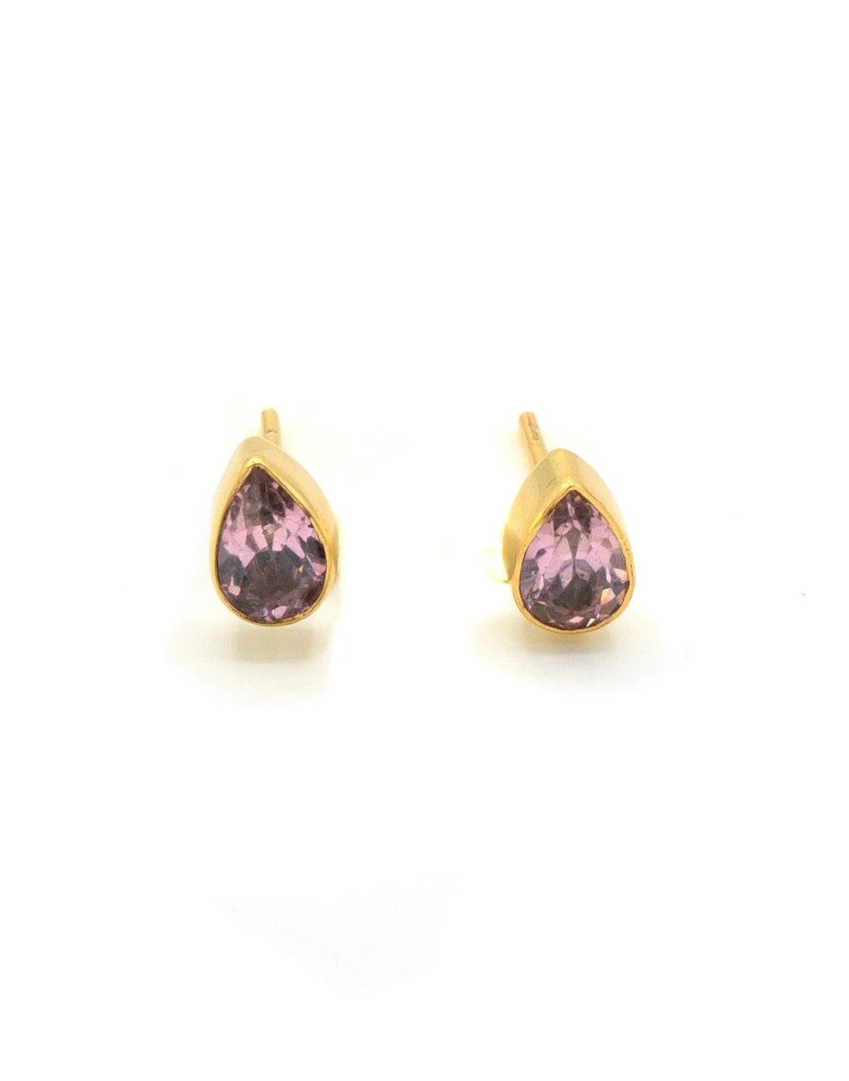 Faceted Teardrop Studs by Fair Anita
