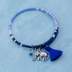 Fair Trade Beaded Blue Elephant Adjustable Bracelet! Bracelets - Fashion La Vie Bien Fair Trade Beaded Blue Elephant Adjustable Bracelet!