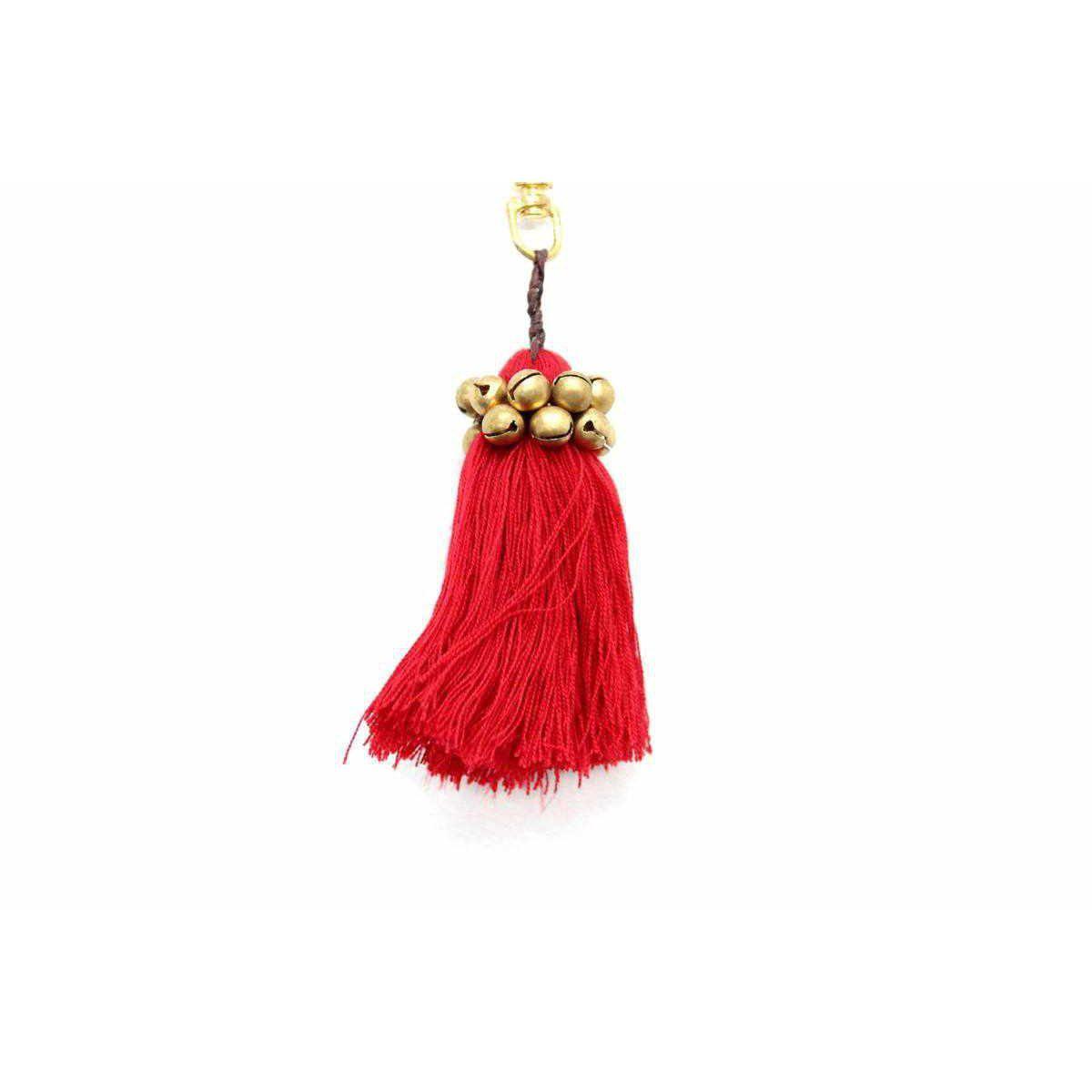 Fair Trade Cotton Tassel Zipper Pull with Bells | Handmade Keychain or Bag Charm from Thailand La Vie Bien Fair Trade Cotton Tassel Zipper Pull with Bells | Handmade Keychain or Bag Charm from Thailand