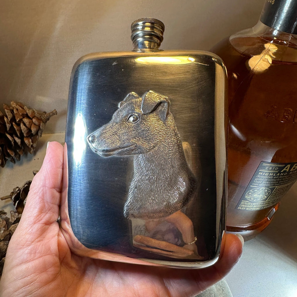 Faithful Friend Jack Russell Pewter Hip Flask - Handmade in England Gifts La Vie Bien Faithful Friend Jack Russell Pewter Hip Flask - Handmade in England