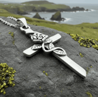 Faithful Rose Cross Necklace in Sterling Silver Pendant La Vie Bien Faithful Rose Cross Necklace in Sterling Silver