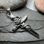 Faithful Rose Cross Necklace in Sterling Silver Pendant La Vie Bien Faithful Rose Cross Necklace in Sterling Silver