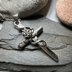 Faithful Rose Cross Necklace in Sterling Silver Pendant La Vie Bien Faithful Rose Cross Necklace in Sterling Silver