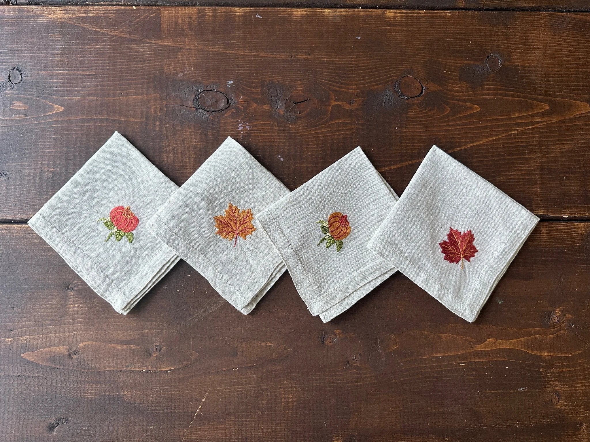 Fall Cocktail Napkin Set (set of 4) by Maison d'Haiti
