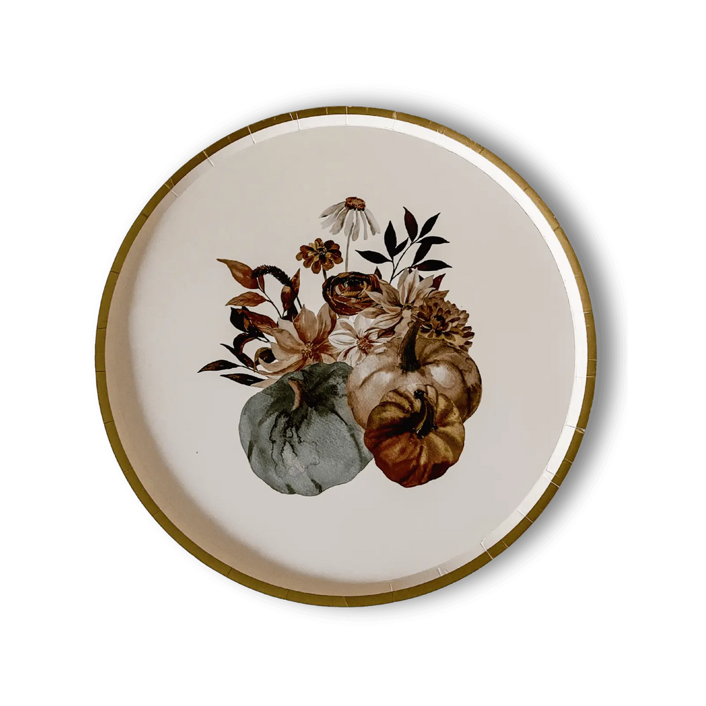 Thanksgiving Fall Pumpkin Dinner Paper Plate (8pcs)