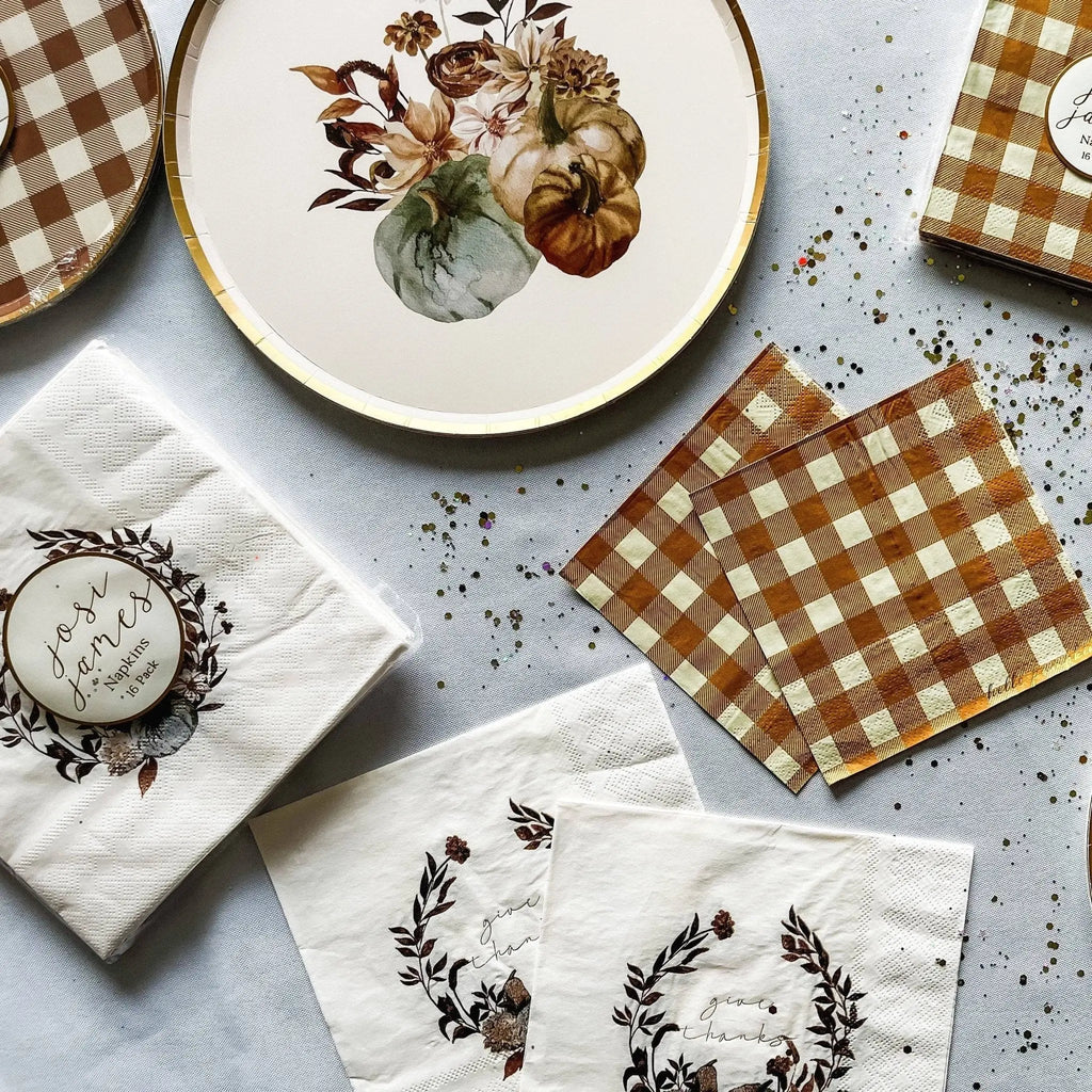 Fall Pumpkin Give Thanks Large Paper Napkins (16pcs)
