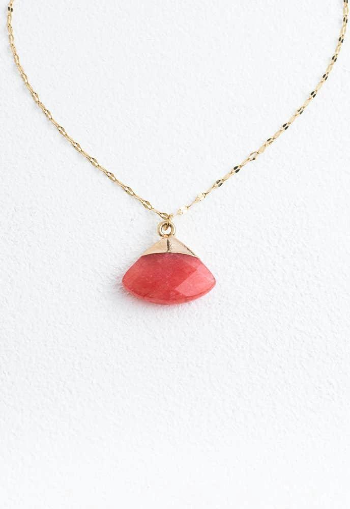 Fan Drop Necklace in Crimson by Ethical Trade Co