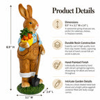 Farmer Bunny with Carrots Shovel Figurine - Spring Home Decor 8.9 Inches Easter > Figurines > Bunnies La Vie Bien Farmer Bunny with Carrots Shovel Figurine - Spring Home Decor 8.9 Inches