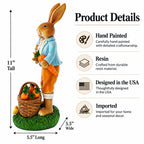 Father & Child Easter Bunny Figurine – Spring Rabbit Statue with Carrots and Chicks Spring Decor 11 Inches Tall Easter > Figurines > Bunnies La Vie Bien Father & Child Easter Bunny Figurine – Spring Rabbit Statue with Carrots and Chicks Spring Decor 11 Inches Tall