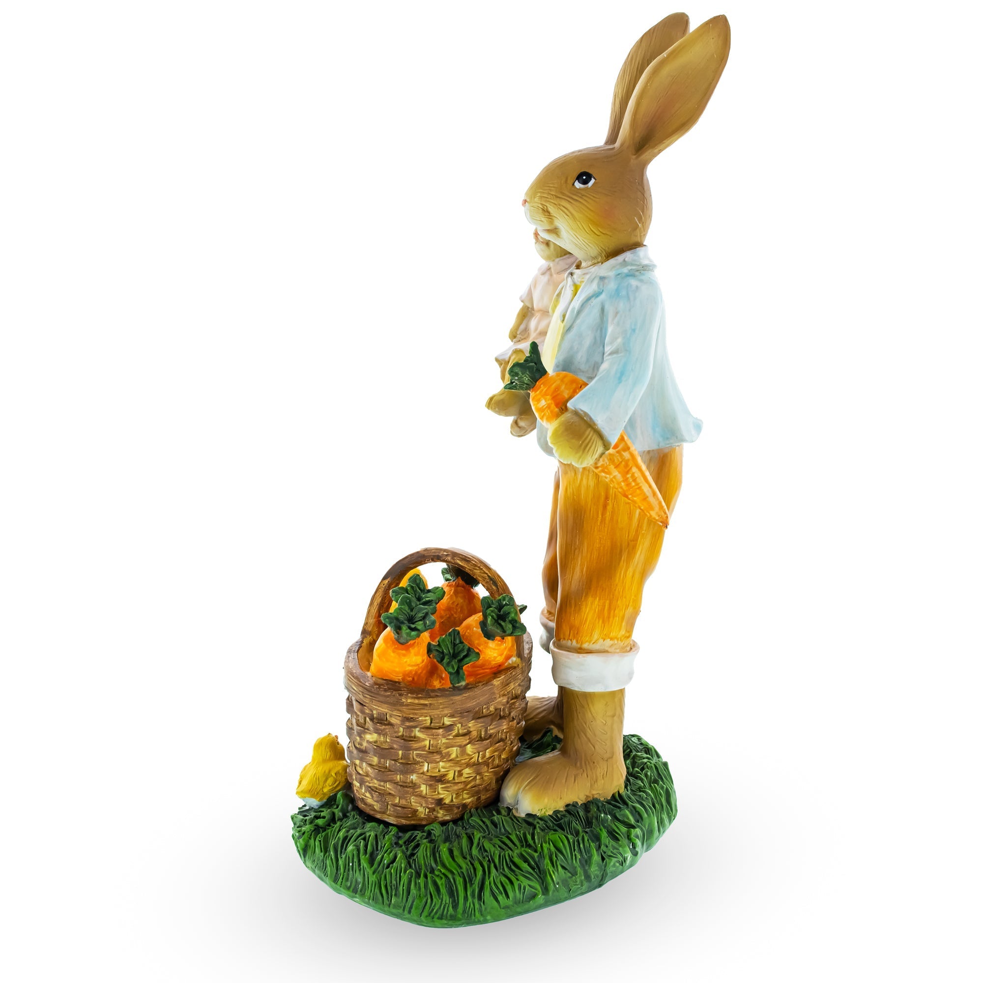 Father & Child Easter Bunny Figurine – Spring Rabbit Statue with Carrots and Chicks Spring Decor 11 Inches Tall Easter > Figurines > Bunnies La Vie Bien Father & Child Easter Bunny Figurine – Spring Rabbit Statue with Carrots and Chicks Spring Decor 11 Inches Tall