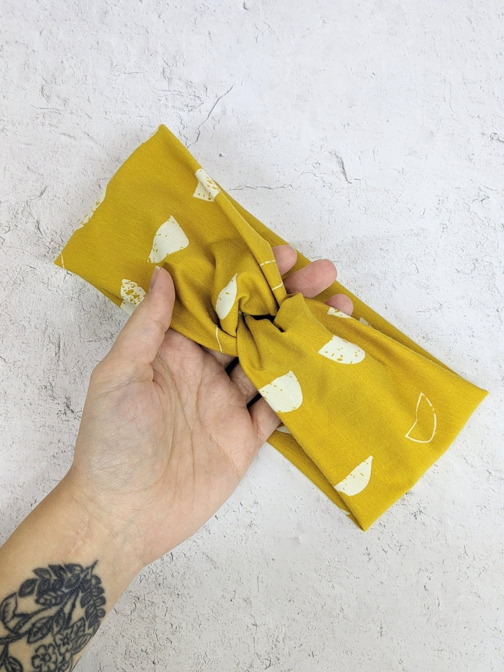 Faux Knot Headband - Moon Phases Mustard Headbands La Vie Bien Faux Knot Headband - Moon Phases Mustard