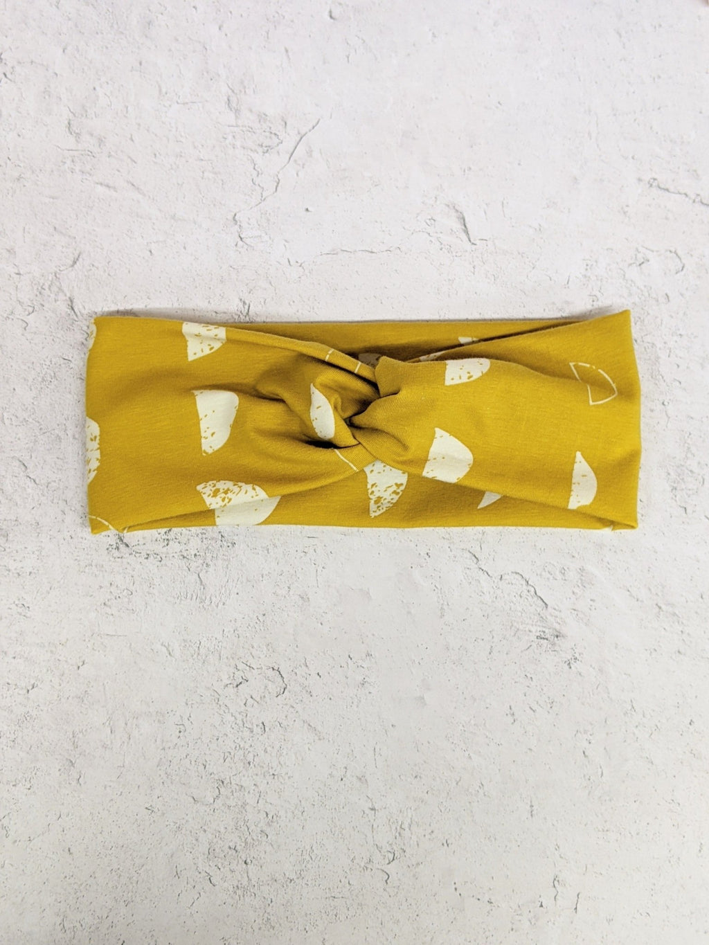 Faux Knot Headband - Moon Phases Mustard Headbands La Vie Bien Faux Knot Headband - Moon Phases Mustard