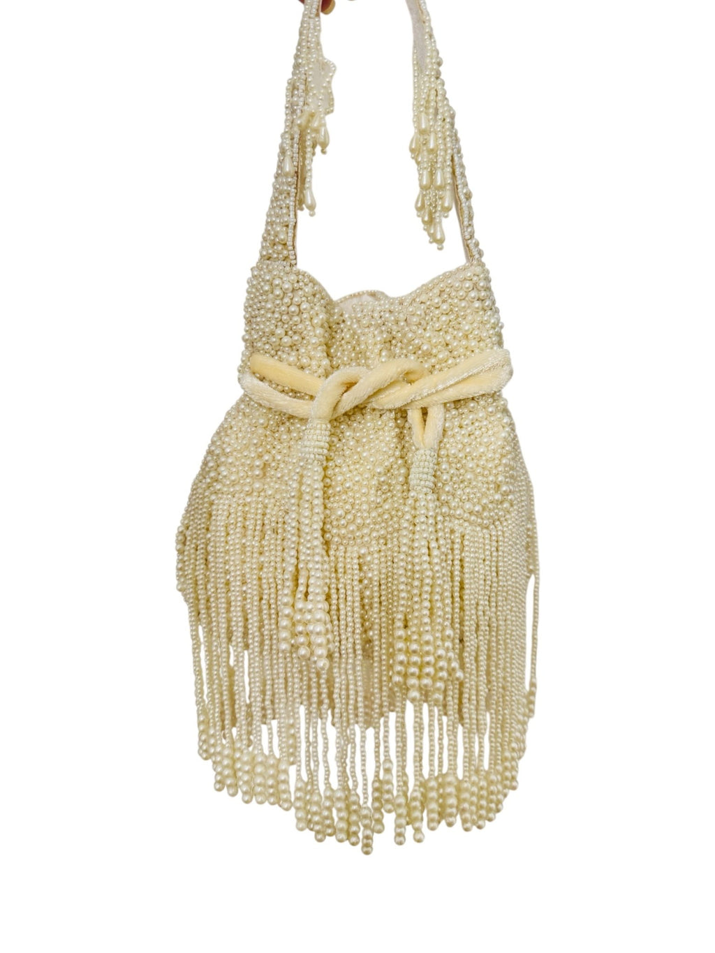 Faux Pearl Designer Potli Bags with Long Tassels La Vie Bien Faux Pearl Designer Potli Bags with Long Tassels