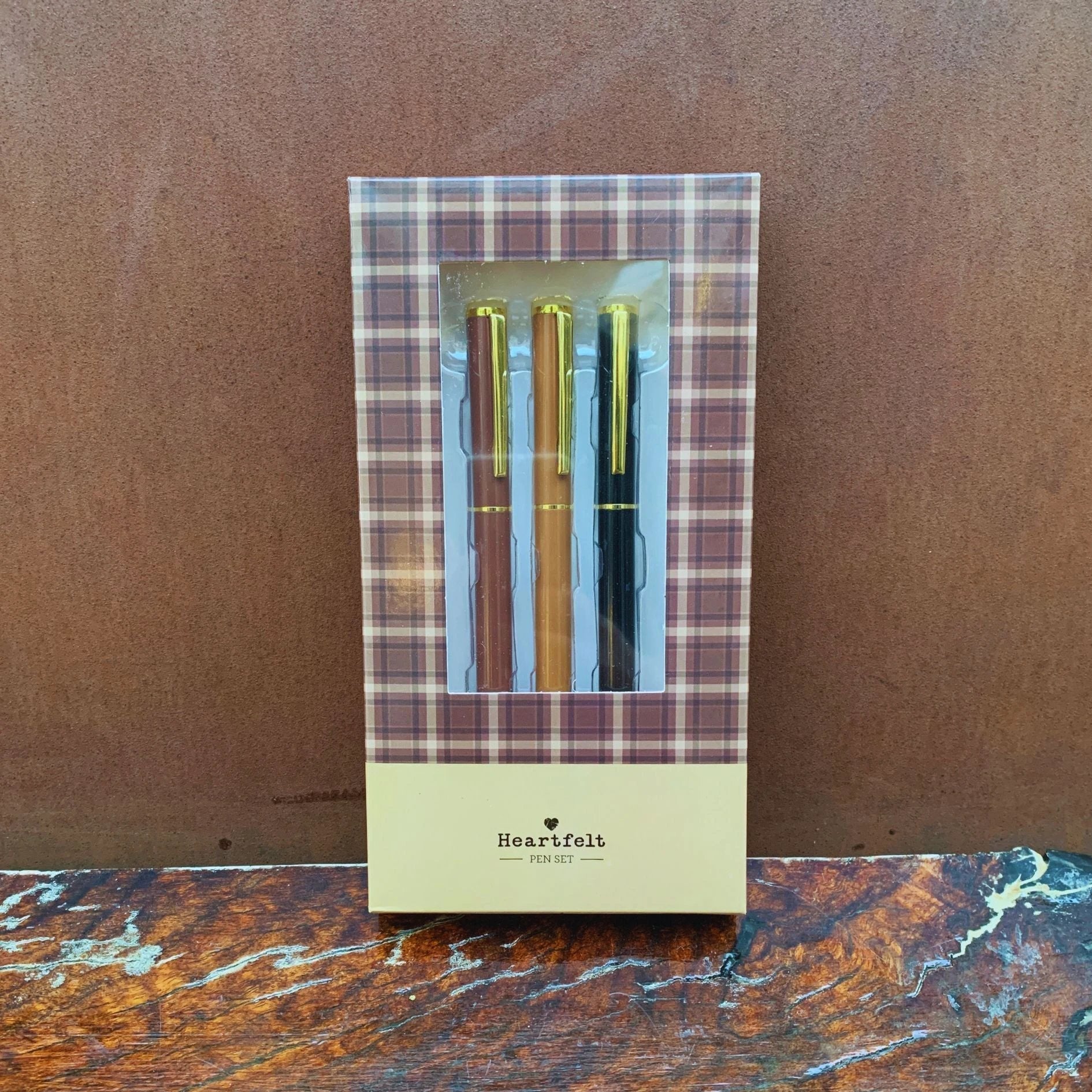 Favorite Memories 3 Piece Pen Set | Father's Day Dad Gift For Him | Set Of 3 Giftable Pens in Plaid Box | Refillable by The Bullish Store
