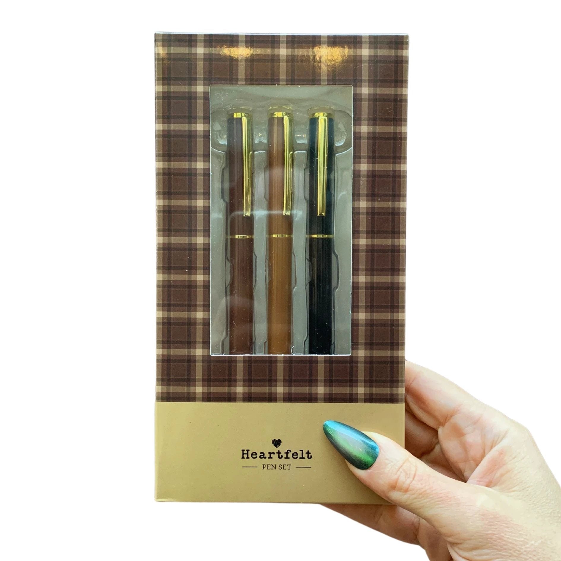 Favorite Memories 3 Piece Pen Set | Father's Day Dad Gift For Him | Set Of 3 Giftable Pens in Plaid Box | Refillable by The Bullish Store