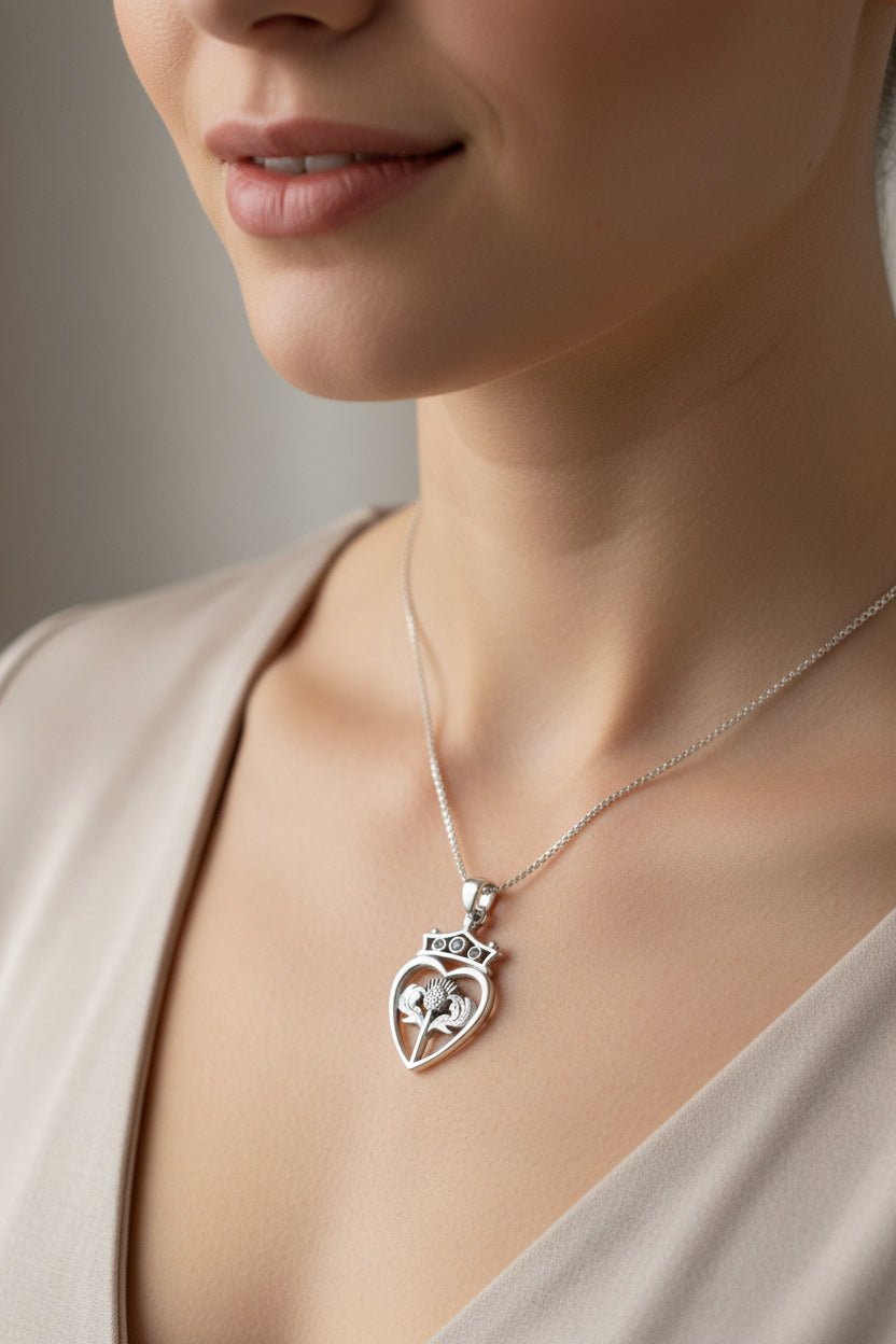 Fayette Scottish Luckenbooth Necklace in Sterling Silver Pendant La Vie Bien Fayette Scottish Luckenbooth Necklace in Sterling Silver