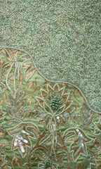 Fayola Green Short Dress with Banarasi Silk by Raas