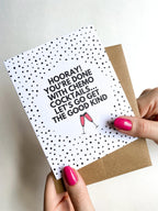 Funny Chemo Graduation Card – Hooray You’re Done With Chemo Cocktails, Cancer Recovery Celebration by Five Dot Post
