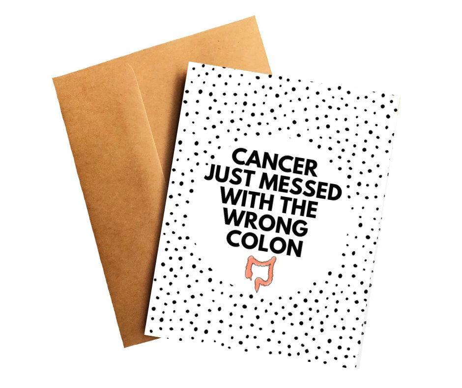 Funny Colon Cancer Get Well Card – 99 Problems But a Colon Ain’t One, Recovery & Survivor Humor by Five Dot Post