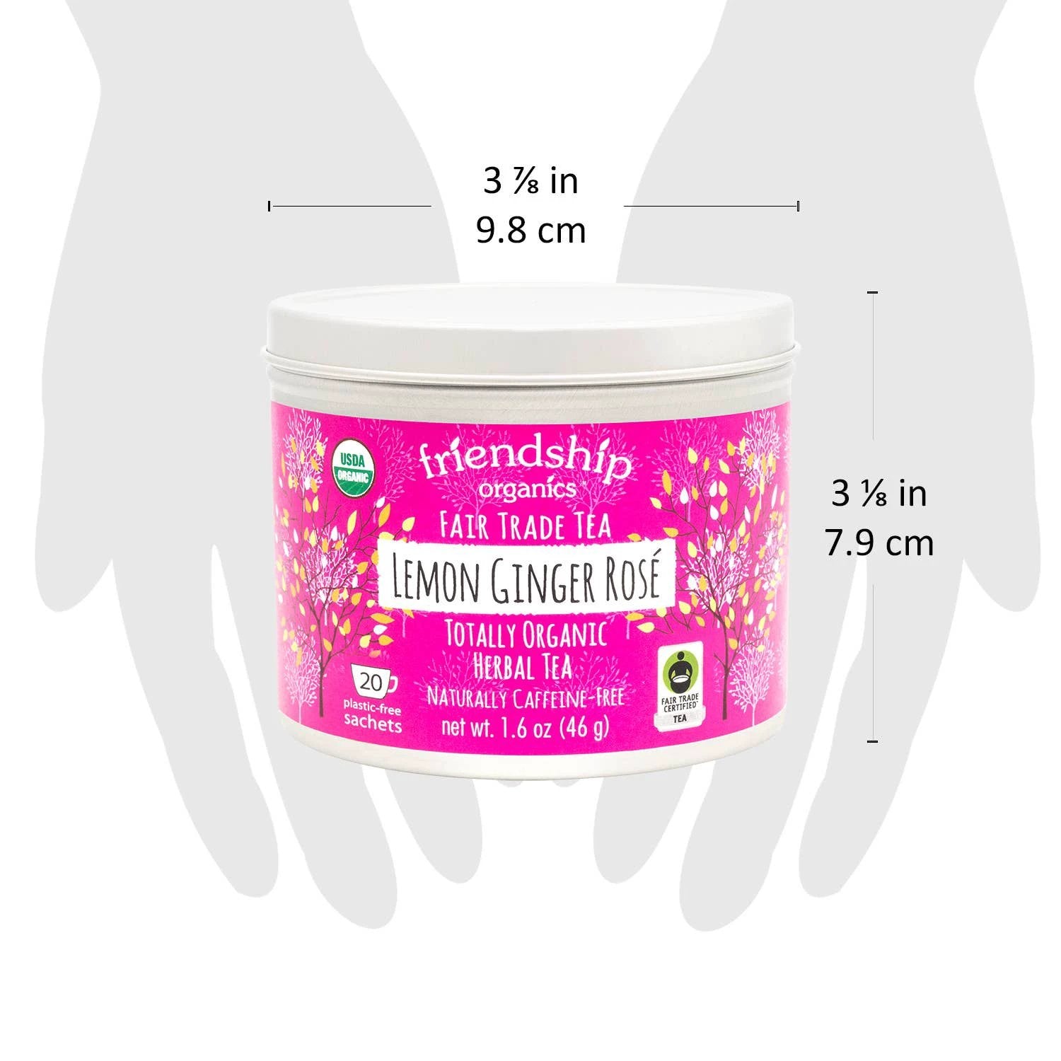 Lemon Ginger Rosé Herbal Tea by Ethical Trade Co