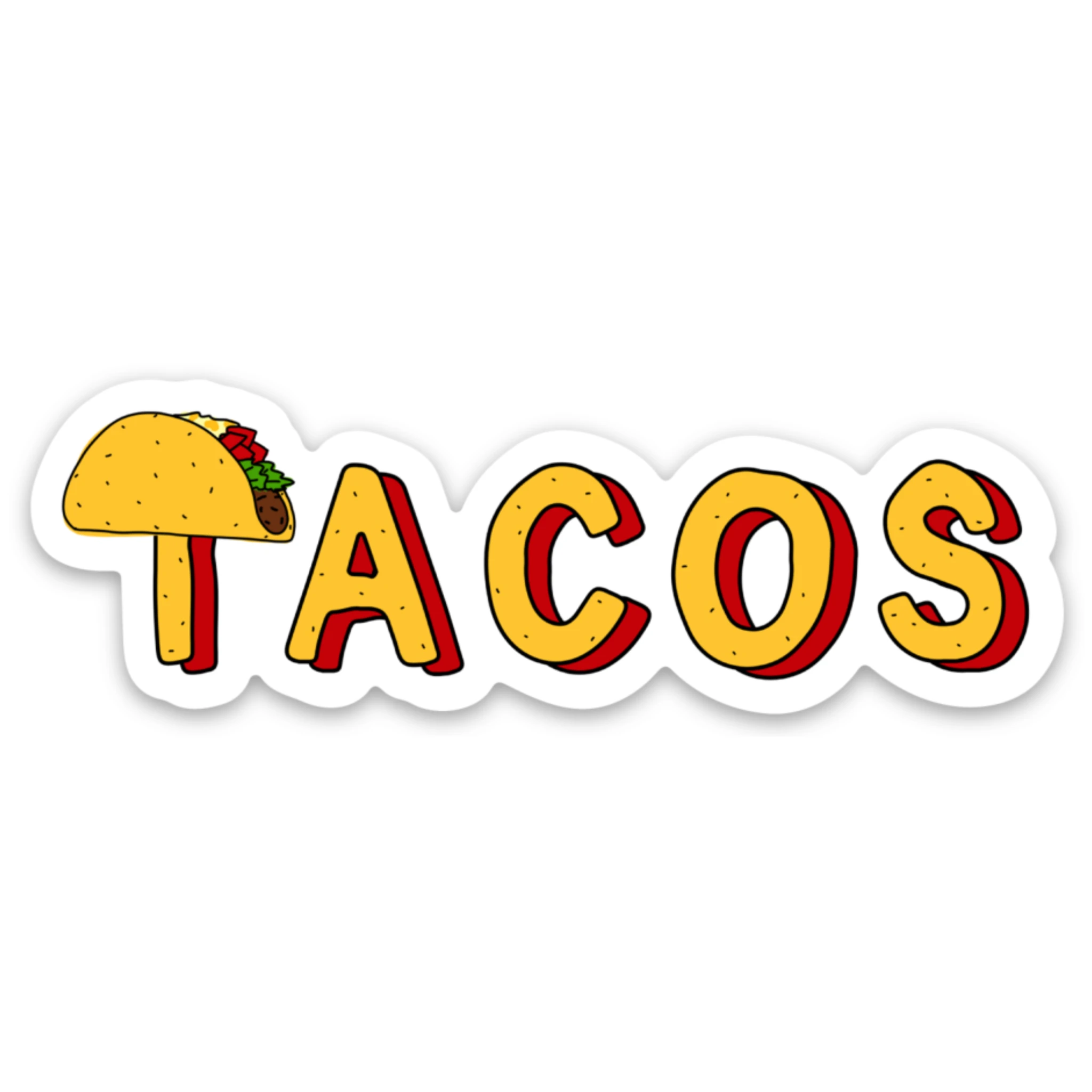 Taco Love Vinyl Lap Top or Water Bottle Sticker by Five Dot Post