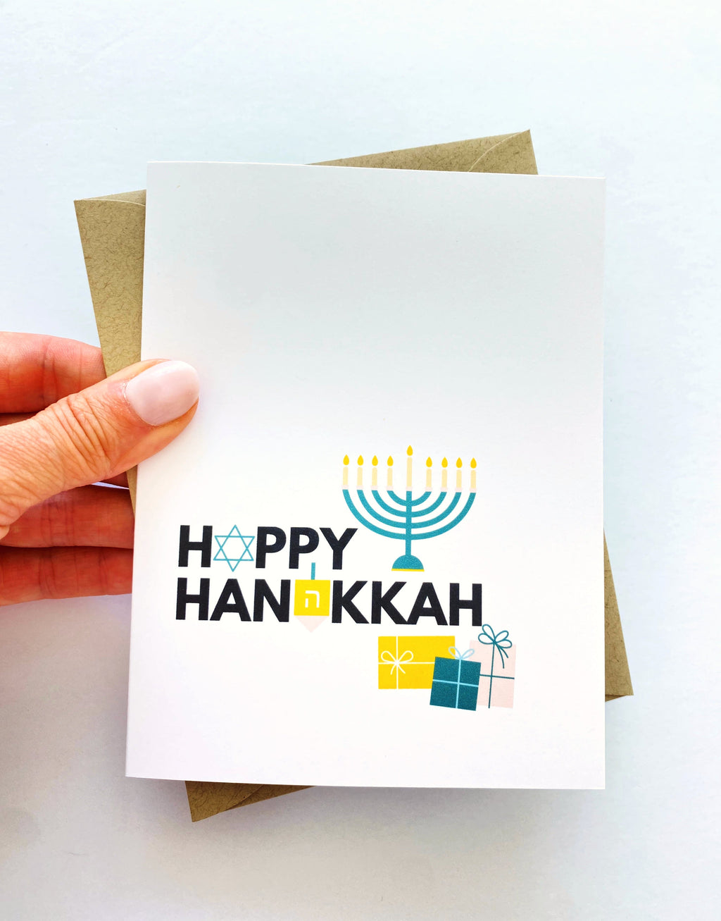 Happy Hanukkah Menorah Holiday Card