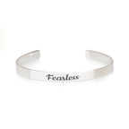 Fearless Engraved Cuff Bracelet La Vie Bien Fearless Engraved Cuff Bracelet