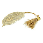 Feather Bookmark with Tassel Golden Finish Set of 6