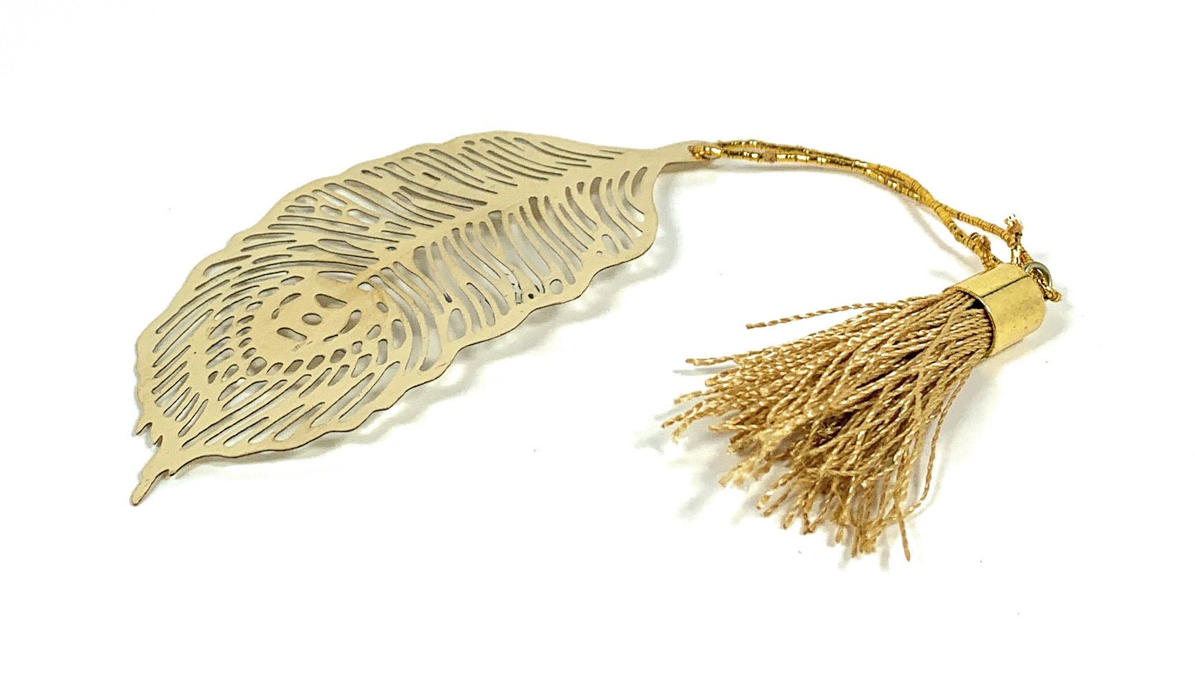 Feather Bookmark with Tassel Golden Finish Set of 6 La Vie Bien Feather Bookmark with Tassel Golden Finish Set of 6