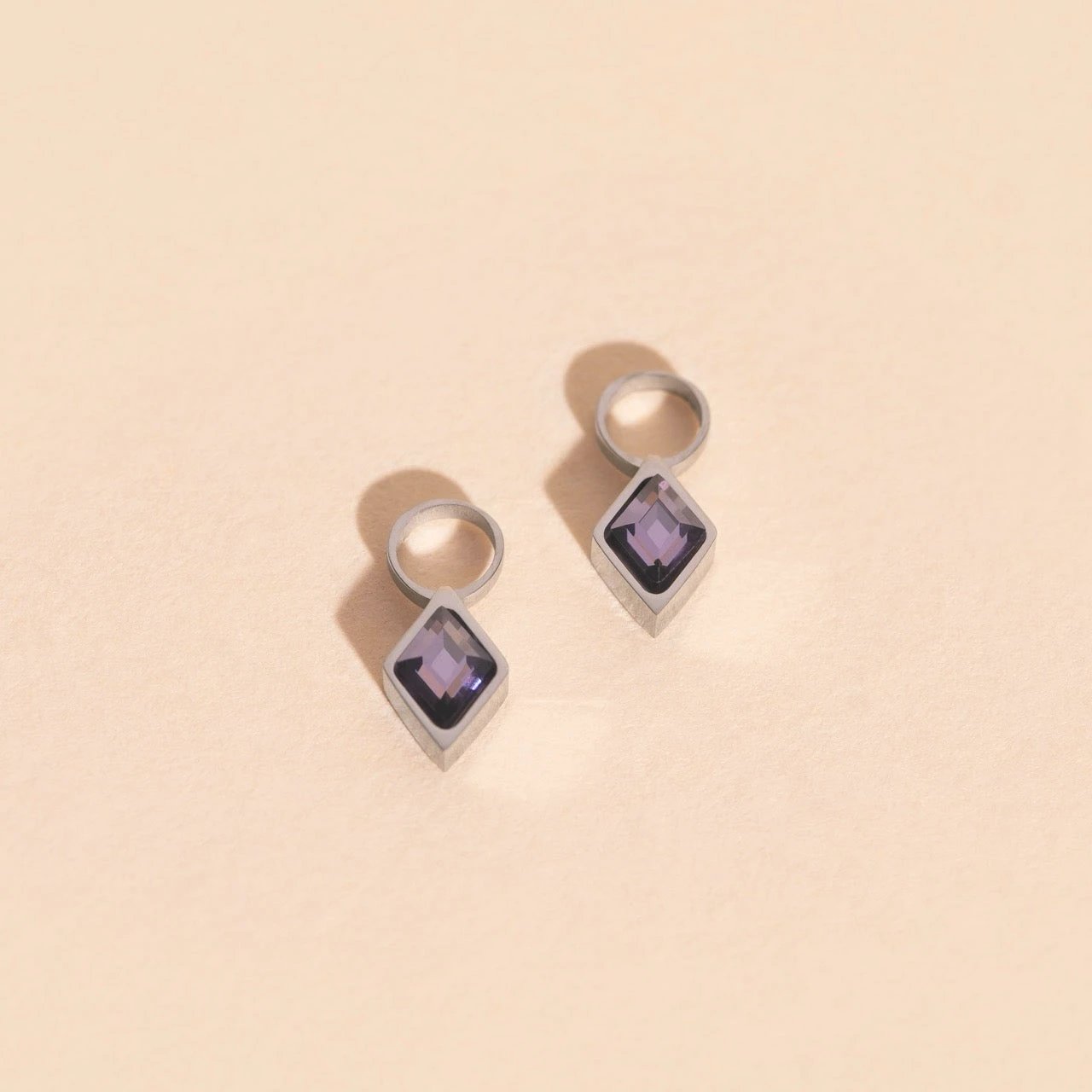 February Birthstone Huggie Hoop Charms by Oh Clementine