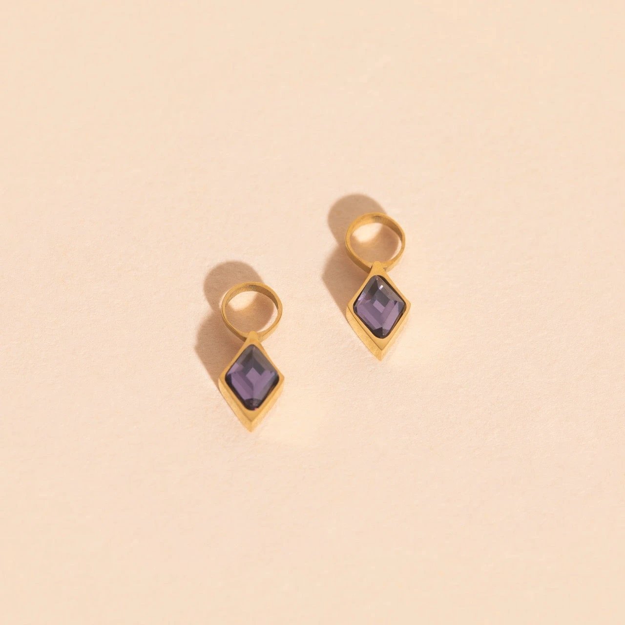 February Birthstone Huggie Hoop Charms by Oh Clementine