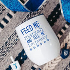 Feed Me Matzah Passover Wine Tumbler by Salt Sparkle Shalom