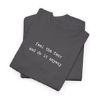Feel the Fear and do it anyway typewriter font Tee — Minimalist Motivational Black T-Shirt T-Shirt La Vie Bien Feel the Fear and do it anyway typewriter font Tee — Minimalist Motivational Black T-Shirt