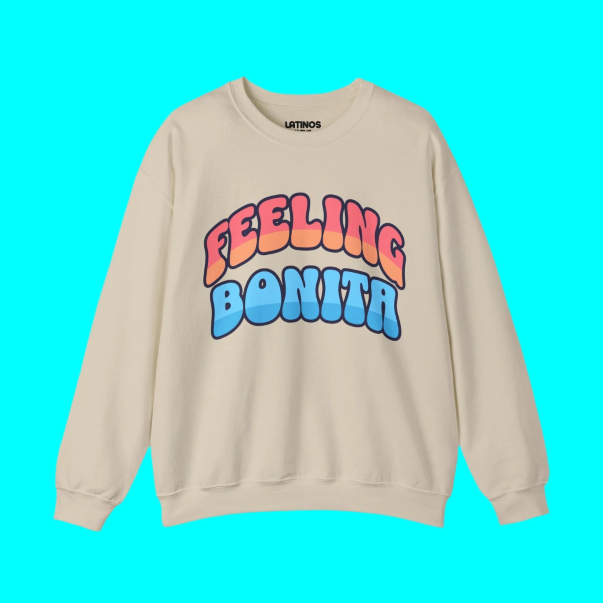 Feeling Bonita Viral Latina Fleece Lined Crewneck | Cute Pretty Comfy Funny Latino | 3 Colors Sweatshirt La Vie Bien Feeling Bonita Viral Latina Fleece Lined Crewneck | Cute Pretty Comfy Funny Latino | 3 Colors