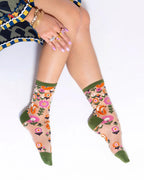 Feeling Foxy Sheer Crew Sock by Sock Candy