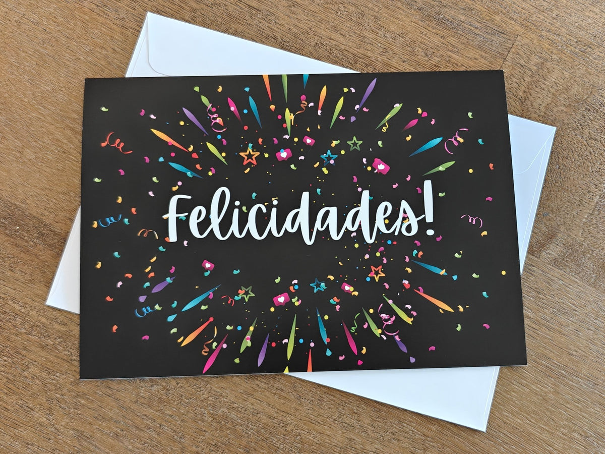 Felicidades fireworks Spanish congratulations Greeting card for graduate, celebrations, blank inside Paper products La Vie Bien Felicidades fireworks Spanish congratulations Greeting card for graduate, celebrations, blank inside