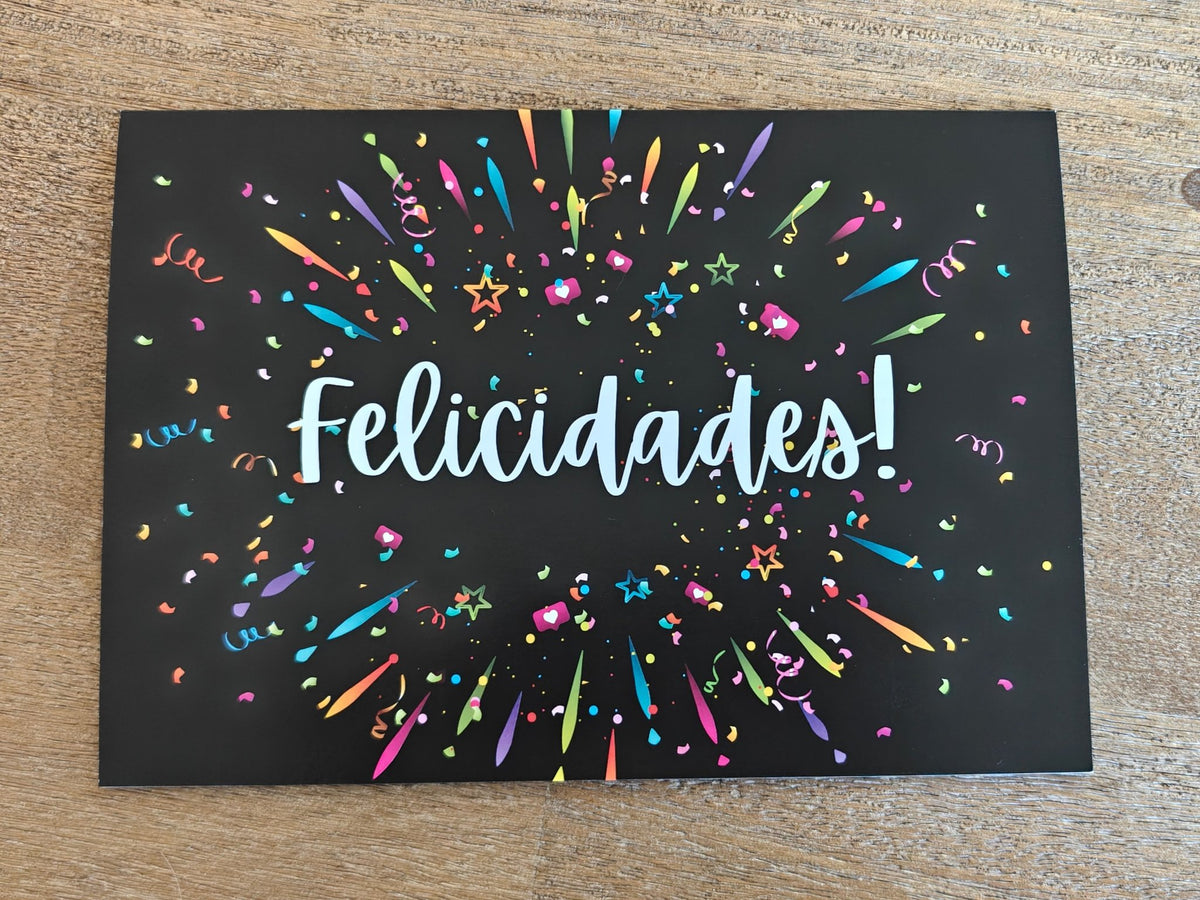 Felicidades fireworks Spanish congratulations Greeting card for graduate, celebrations, blank inside Paper products La Vie Bien Felicidades fireworks Spanish congratulations Greeting card for graduate, celebrations, blank inside