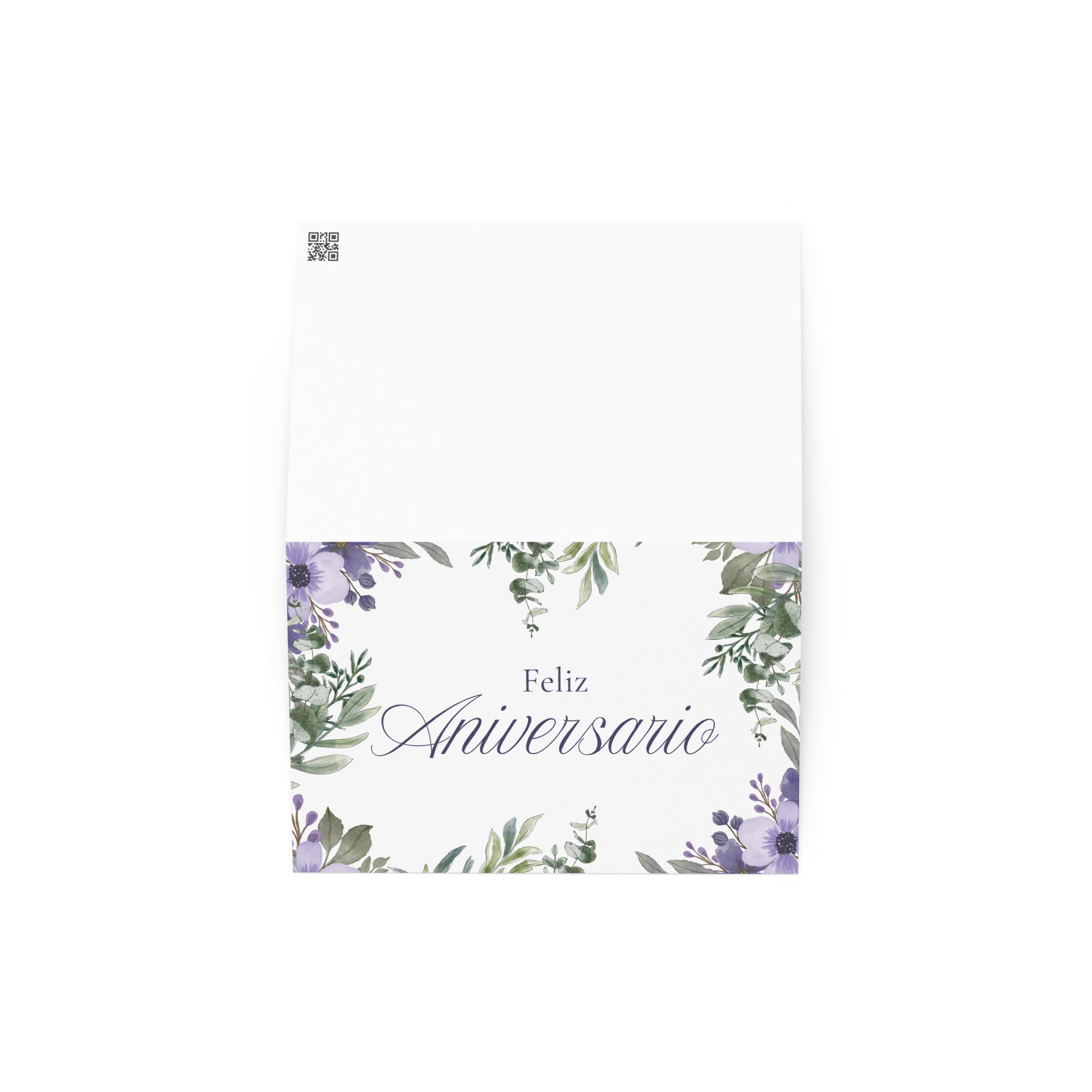 Feliz Aniversario Spanish Happy Anniversary Greeting card, elegant purple floral design with envelope included Greeting card La Vie Bien Feliz Aniversario Spanish Happy Anniversary Greeting card, elegant purple floral design with envelope included