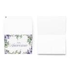 Feliz Aniversario Spanish Happy Anniversary Greeting card, elegant purple floral design with envelope included Greeting card La Vie Bien Feliz Aniversario Spanish Happy Anniversary Greeting card, elegant purple floral design with envelope included