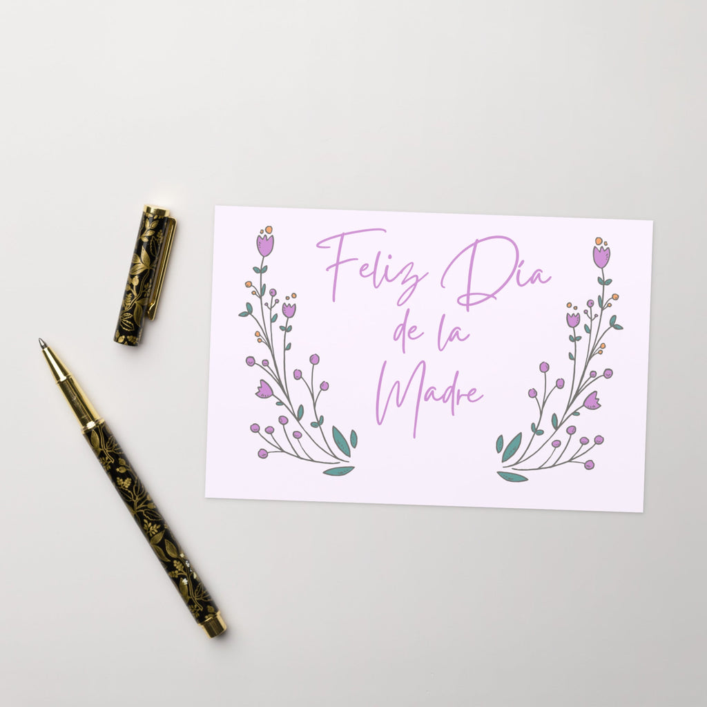 Feliz Día de la Madre Spanish Mother's day greeting card, purple with flower design, envelope included Paper products La Vie Bien Feliz Día de la Madre Spanish Mother's day greeting card, purple with flower design, envelope included