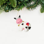 Felt Cow Ornament Holiday La Vie Bien Felt Cow Ornament