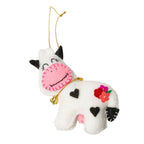 Felt Cow Ornament Holiday La Vie Bien Felt Cow Ornament