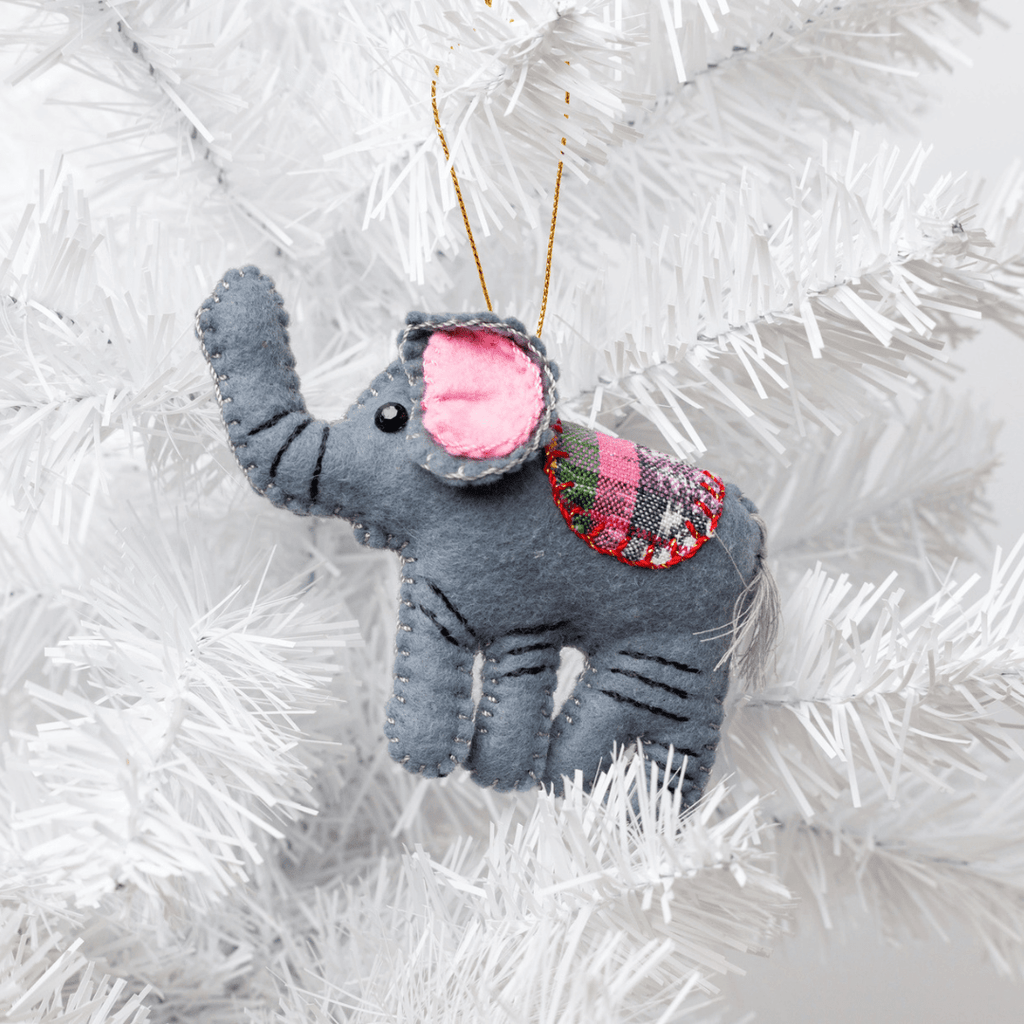 Felt Elephant Ornament Holiday La Vie Bien Felt Elephant Ornament