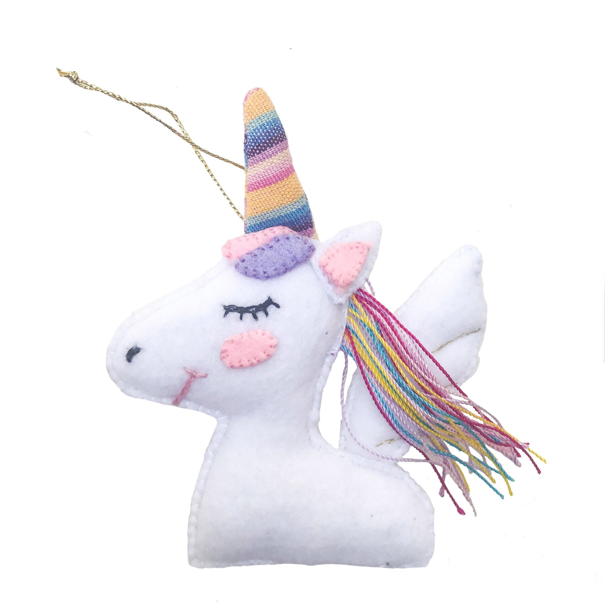 Felt Unicorn Ornament Holiday La Vie Bien Felt Unicorn Ornament