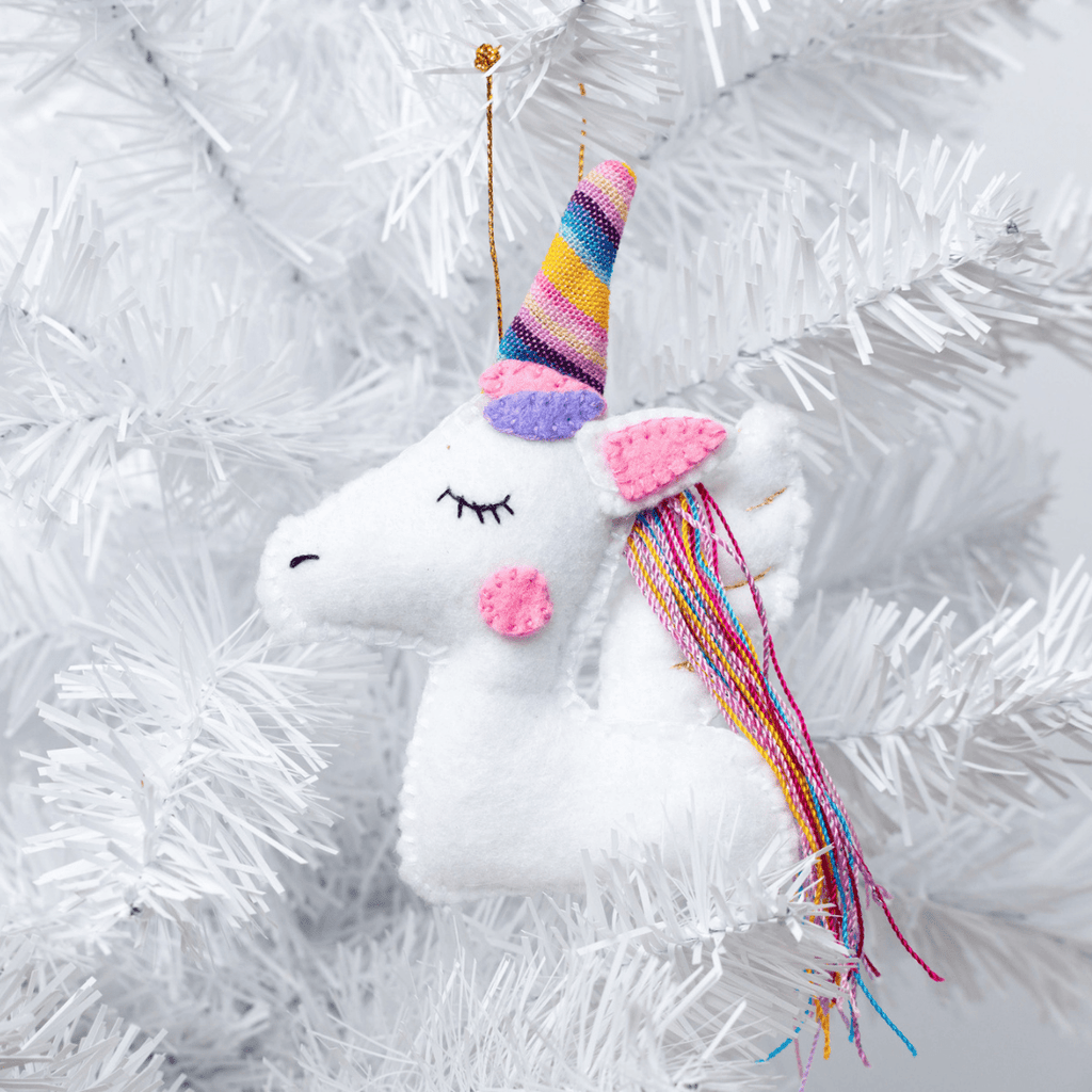 Felt Unicorn Ornament Holiday La Vie Bien Felt Unicorn Ornament