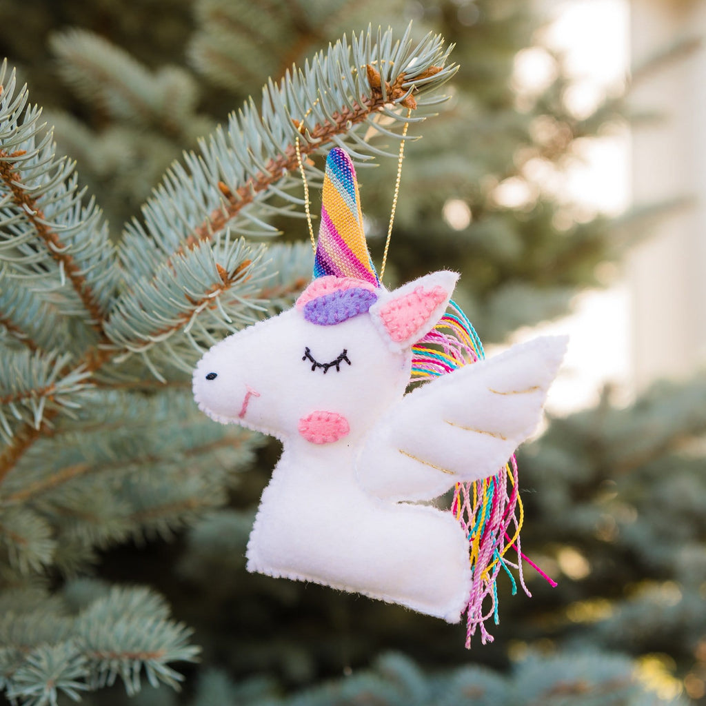Felt Unicorn Ornament Holiday La Vie Bien Felt Unicorn Ornament